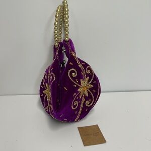 Velvet purple bag made in India new